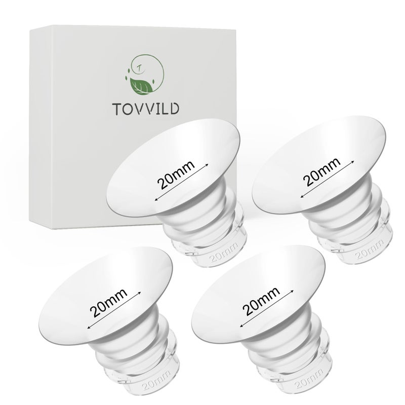 TOVVILD 20mm Flange Inserts for 24mm Flange/Shield, Compatible with Momcozy/Medela/MOMMED/Spectra Breast Pumps, Pump Parts Replace (4PCS 20mm) - Image 1